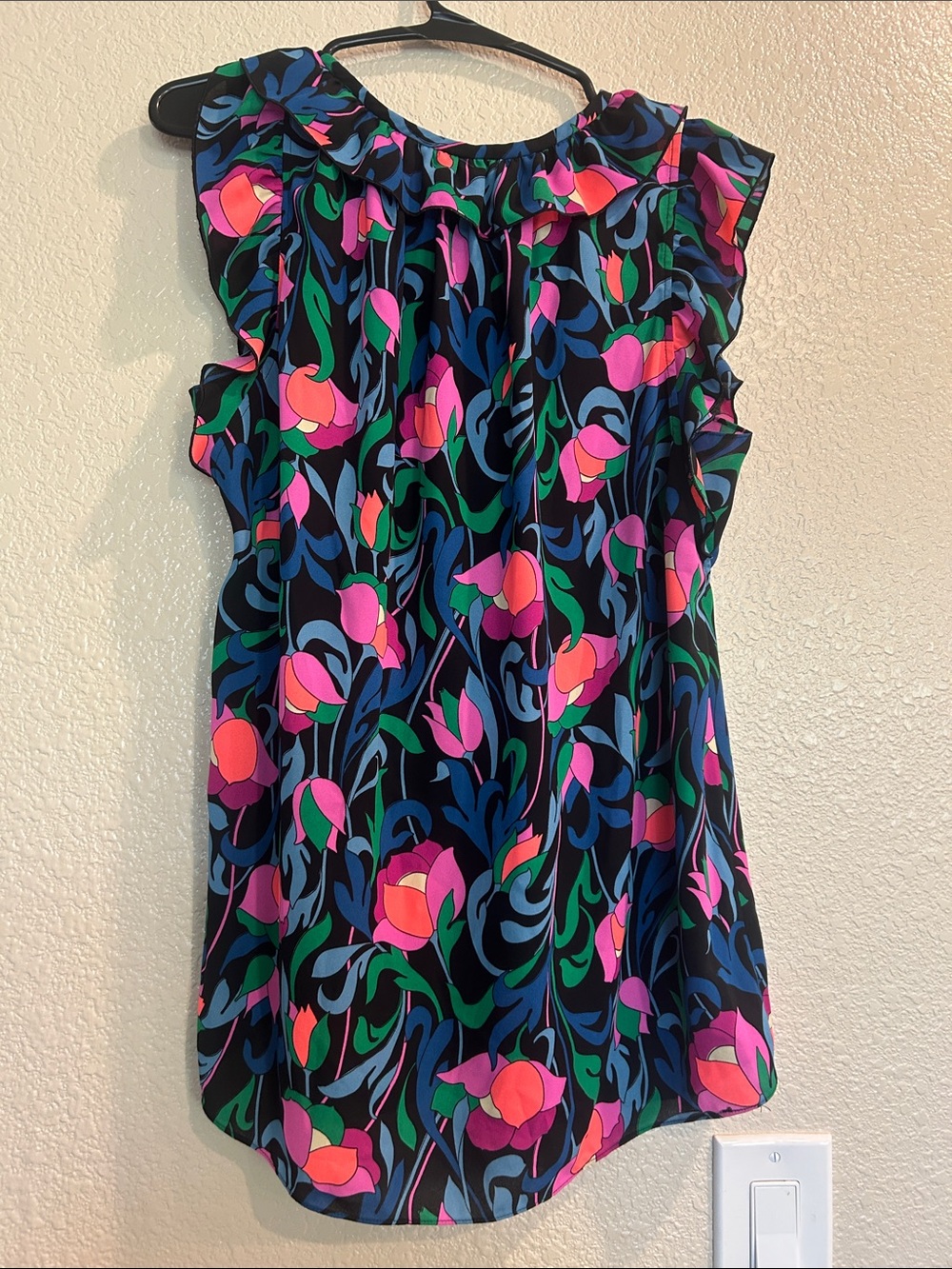 kate spade Multicolor Floral Print Sleeveless Top Size L - Picture 3 of 9